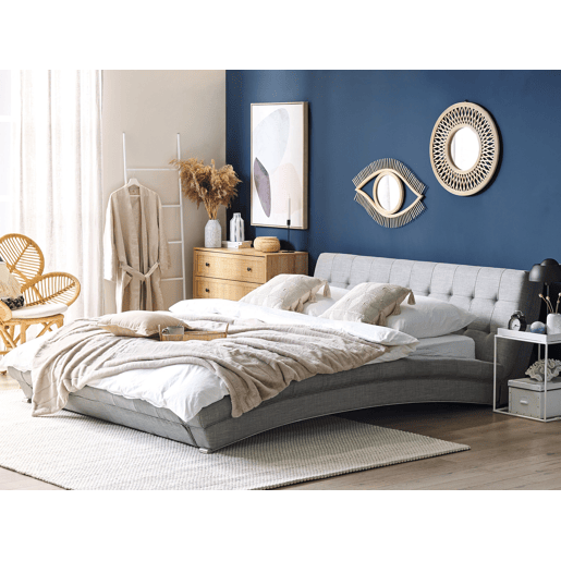 Cama de água Tecido LILLE 160 x 200 cm Cinzento