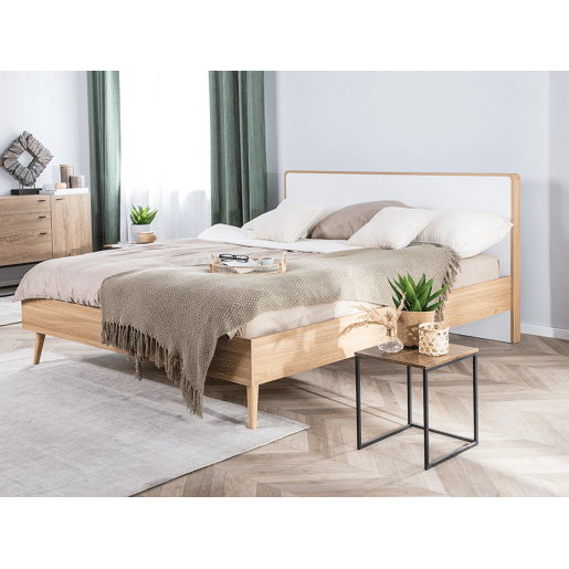 Cama SERRIS 180 x 200 cm Castanho claro