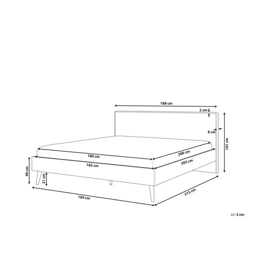 Cama SERRIS 180 x 200 cm Castanho claro