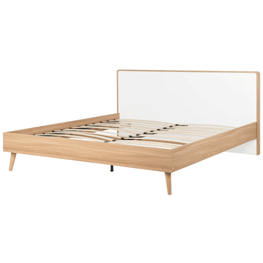 Cama SERRIS 180 x 200 cm Castanho claro
