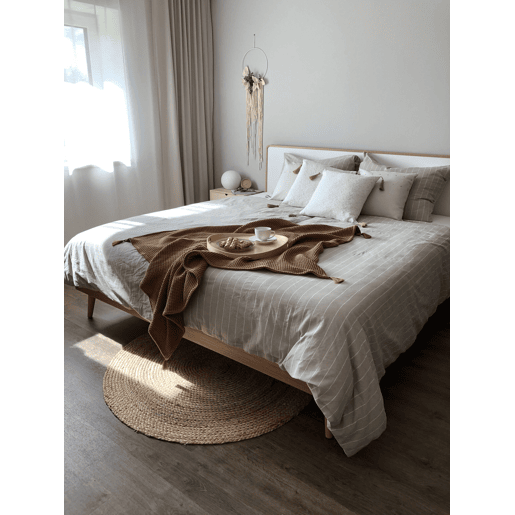 Cama SERRIS 180 x 200 cm Castanho claro