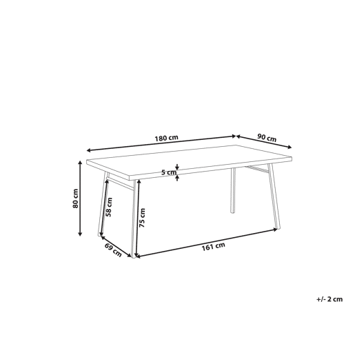 Mesa de jantar IVORIE Freixo claro 180 cm 90 cm