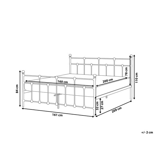 Cama Metal LYNX 160 x 200 cm Preto