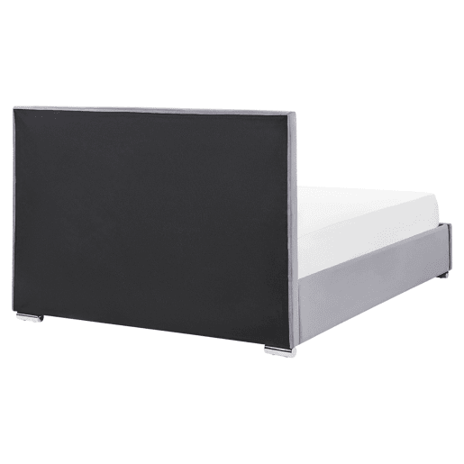 Cama baú Veludo ROUEN 160 x 200 cm Cinzento escuro