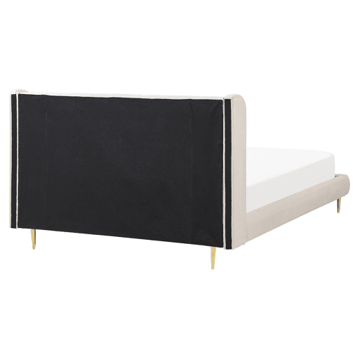 Cama Veludo FORBACH 160 x 200 cm Creme