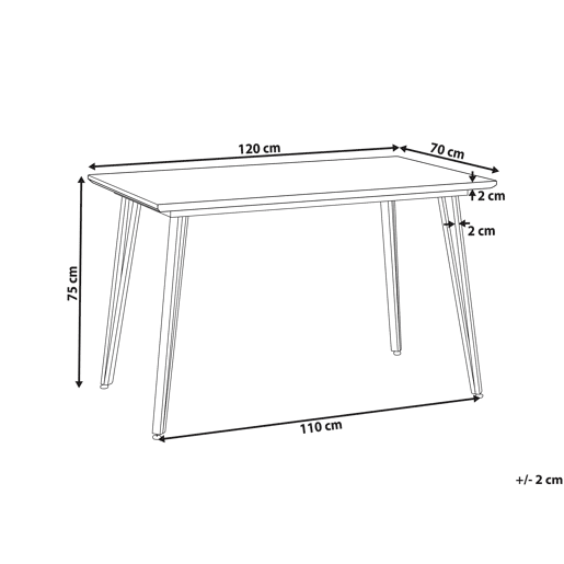 Mesa de jantar GREYTON Branco 120 cm 70 cm