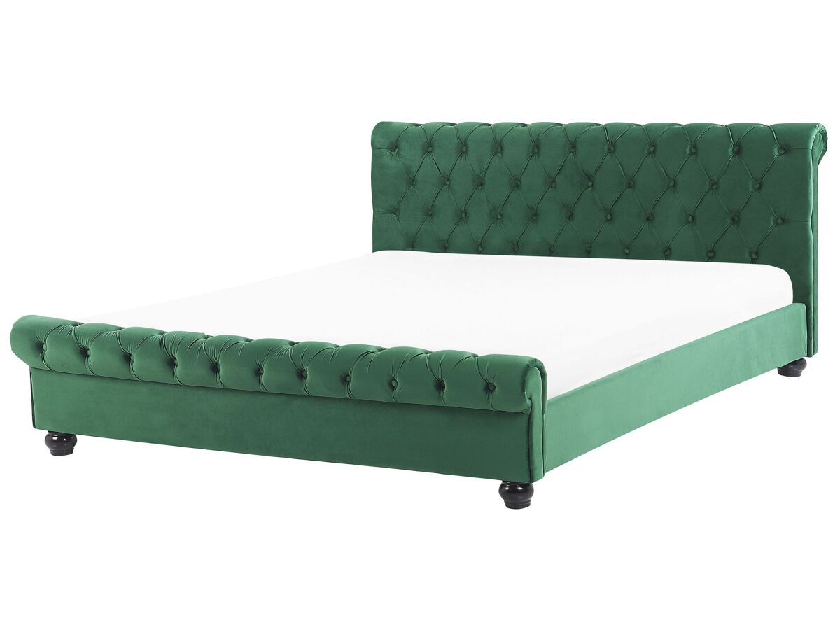Beliani Cama de agua Terciopelo AVALLON 172x233 Verde