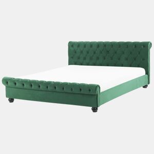 Cama de água Veludo AVALLON 160 x 200 cm Verde esmeralda