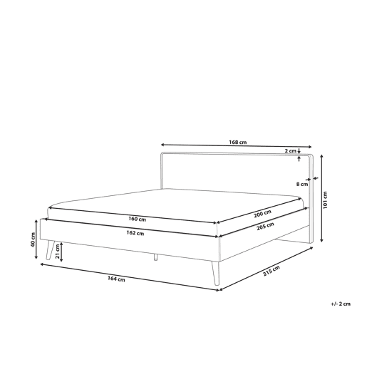 Cama com LED SERRIS 160 x 200 cm Castanho claro