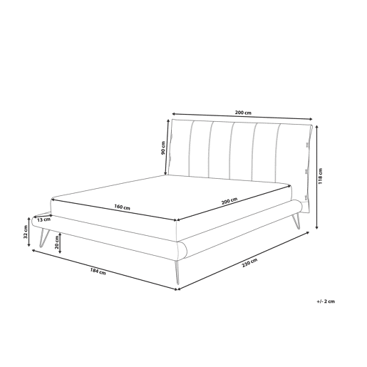 Cama Pele sintética BETIN 160 x 200 cm Creme