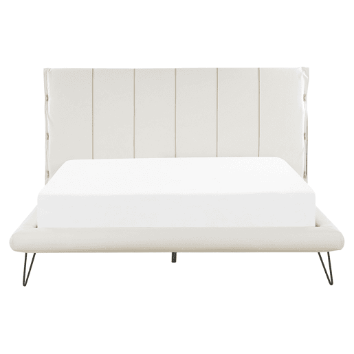 Cama Pele sintética BETIN 160 x 200 cm Creme