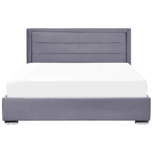 Cama baú Veludo ROUEN 180 x 200 cm Cinzento escuro