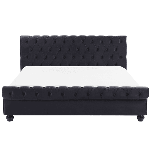 Cama de água Veludo AVALLON 180 x 200 cm Preto
