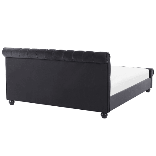 Cama de água Veludo AVALLON 180 x 200 cm Preto