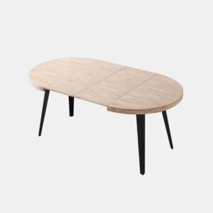 Mesa redonda extensível Berg Preto - Carvalho 100180 x 78 x 100 cm