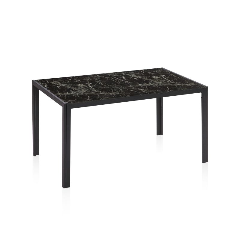 Mesa de comedor lacey mármol negro 135 x 75 x cm