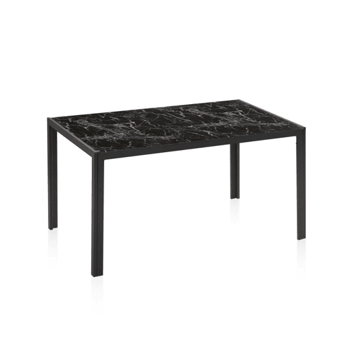 Mesa de jantar Lacey Mármore preto 135 x 75 x 80 cm