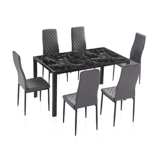 Mesa de jantar Lacey Mármore preto 135 x 75 x 80 cm