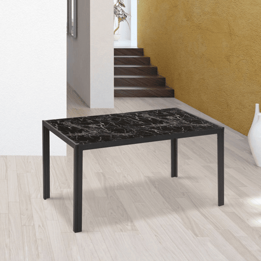 Mesa de jantar Lacey Mármore preto 135 x 75 x 80 cm