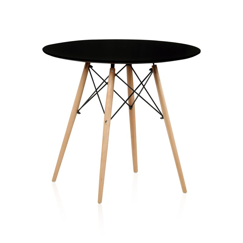 Mesa de comedor redonda tower negro 80cm x 75 x cm