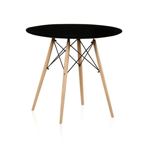 Mesa de jantar redonda Tower Preto 80cm x 75 x 80 cm