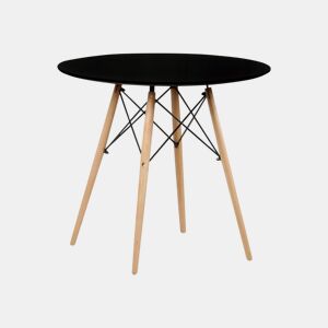 Mesa de jantar redonda Tower Preto 80cm x 75 x 80 cm