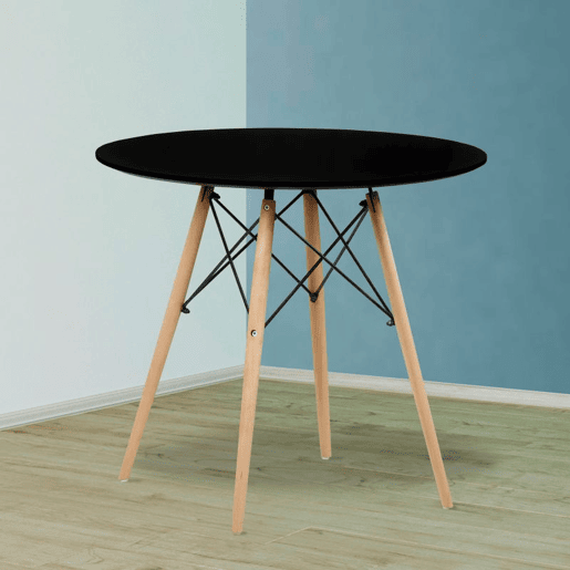 Mesa de jantar redonda Tower Preto 80cm x 75 x 80 cm