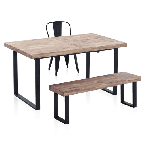 Banco Loft Carvalho Selvagem - Preto, Carvalho Selvagem - Branco, Carvalho Boreal - Preto, Carvalho Mel - Preto 120 x 47 x 34 cm