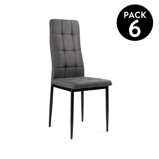 Conjunto de 6 cadeiras de jantar Zuni Cinzento escuro 41 x 96 x 48 cm