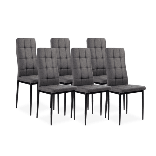 Conjunto de 6 cadeiras de jantar Zuni Cinzento escuro 41 x 96 x 48 cm