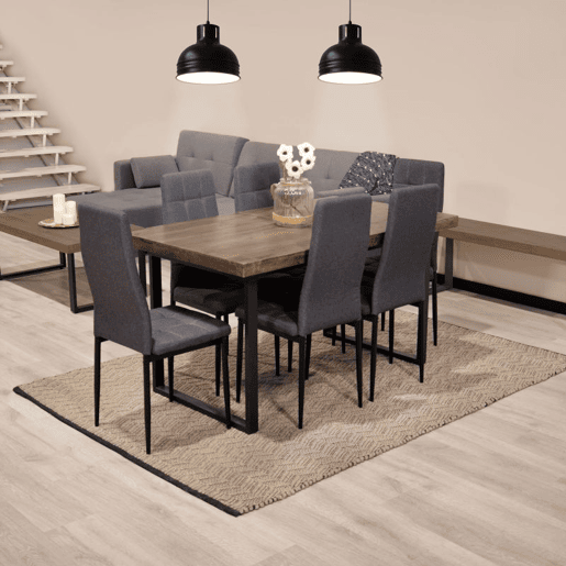 Conjunto de 6 cadeiras de jantar Zuni Cinzento escuro 41 x 96 x 48 cm