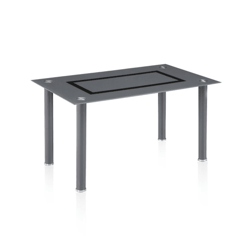 Mesa de jantar cinzenta Cinzento - Vidro cinzento 140 x 76 x 80 cm