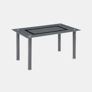 Mesa de jantar cinzenta Cinzento - Vidro cinzento 140 x 76 x 80 cm