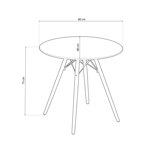 Mesa de jantar redonda Tower Branco 80cm x 75 x 80 cm