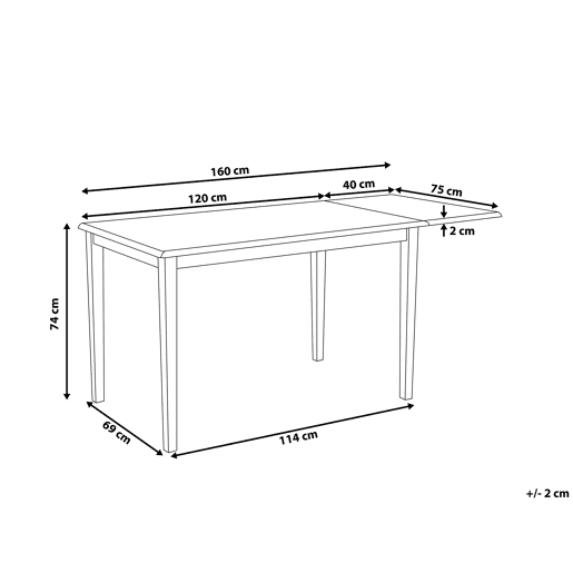 Beliani Mesa de jantar extensível LOUISIANA