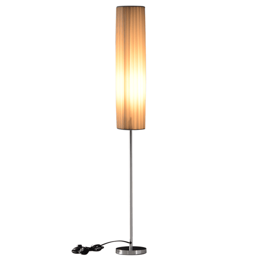 HOMCOM Candeeiro de Pé Moderno para Quarto, Escritório e Sala de Estar (2 Lâmpadas E27) com Interruptor, Baixo Consumo e Base de Aço Inoxidável, 120 cm, Branco