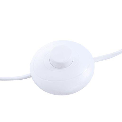 HOMCOM Candeeiro de Pé Moderno para Quarto, Escritório e Sala de Estar (2 Lâmpadas E27) com Interruptor, Baixo Consumo e Base de Aço Inoxidável, 120 cm, Branco