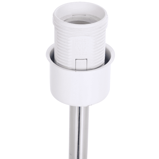 HOMCOM Candeeiro de Pé Moderno para Quarto, Escritório e Sala de Estar (2 Lâmpadas E27) com Interruptor, Baixo Consumo e Base de Aço Inoxidável, 120 cm, Branco