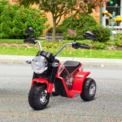 HOMCOM Motocicleta Elétrica Infantil com 3 Rodas Triciclo a Bateria 6V para Crianças de 18-36 Meses com Farol Buzina 72x57x56cm Vermelho HOMCOM Motocicleta Elétrica Infantil com 3 Rodas Triciclo a Bateria 6V para Crianças de 18-36 Meses com Farol Buzina 72x57x56cm Vermelho