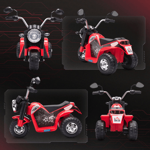 HOMCOM Motocicleta Elétrica Infantil com 3 Rodas Triciclo a Bateria 6V para Crianças de 18-36 Meses com Farol Buzina 72x57x56cm Vermelho HOMCOM Motocicleta Elétrica Infantil com 3 Rodas Triciclo a Bateria 6V para Crianças de 18-36 Meses com Farol Buzina 72x57x56cm Vermelho