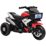 HOMCOM Motocicleta Elétrica Infantil com 3 Rodas para Crianças acima de 3 anos Triciclo com Pedal para Crianças Bateria 6V com Luzes Música Pneus Largos 86x42x52cm Vermelho