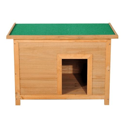 PawHut Casa para Cães de Madeira Casa para Animais de Estimação Elevada com Teto Asfáltico Abatível Impermeável e 4 Almofadas Antiderrapantes 85x58x58cm Madeira