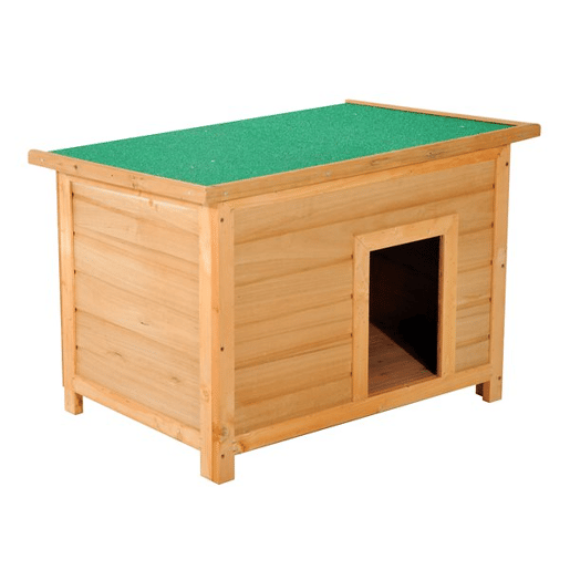 PawHut Casa para Cães de Madeira Casa para Animais de Estimação Elevada com Teto Asfáltico Abatível Impermeável e 4 Almofadas Antiderrapantes 85x58x58cm Madeira
