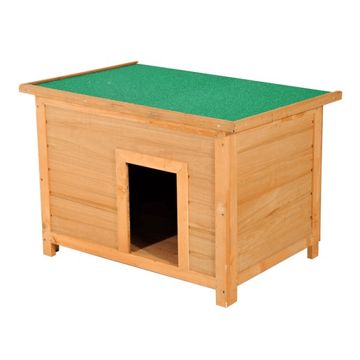 PawHut Casa para Cães de Madeira Casa para Animais de Estimação Elevada com Teto Asfáltico Abatível Impermeável e 4 Almofadas Antiderrapantes 85x58x58cm Madeira