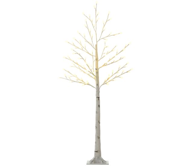 Homcom árbol sintético altura 150 cm con 120 luces led ip44 ajustable en 3 modos ramas flexibles y base lámpara de árbol decoración navidad para interiores 20x20x150 cm blanco