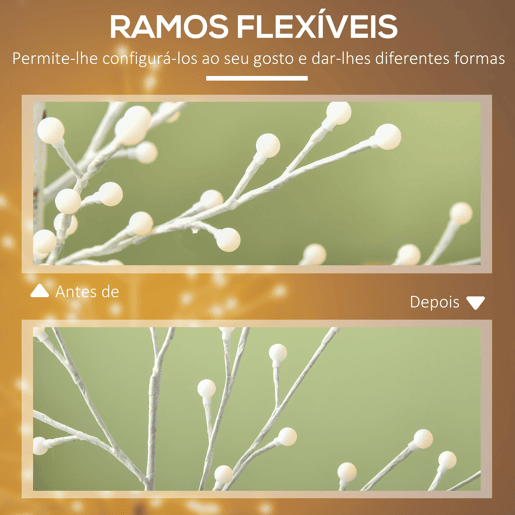 HOMCOM Árvore Sintética Altura 150cm com 120 Luzes LED IP44 Ajustável em 3 Modos Ramos Flexíveis e Base de Candeeiro Árvore de Decoração de Natal para Interiores 20x20x150cm Branco HOMCOM Árvore Sintética Altura 150cm com 120 Luzes LED IP44 Ajustável em 3 Modos Ramos Flexíveis e Base de Candeeiro Árvore de Decoração de Natal para Interiores 20x20x150cm Branco