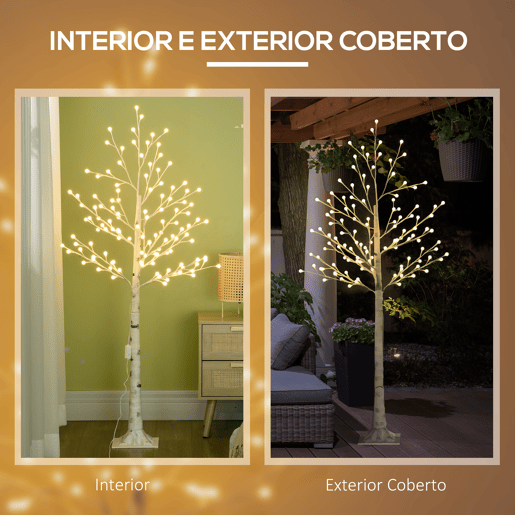 HOMCOM Árvore Sintética Altura 150cm com 120 Luzes LED IP44 Ajustável em 3 Modos Ramos Flexíveis e Base de Candeeiro Árvore de Decoração de Natal para Interiores 20x20x150cm Branco HOMCOM Árvore Sintética Altura 150cm com 120 Luzes LED IP44 Ajustável em 3 Modos Ramos Flexíveis e Base de Candeeiro Árvore de Decoração de Natal para Interiores 20x20x150cm Branco