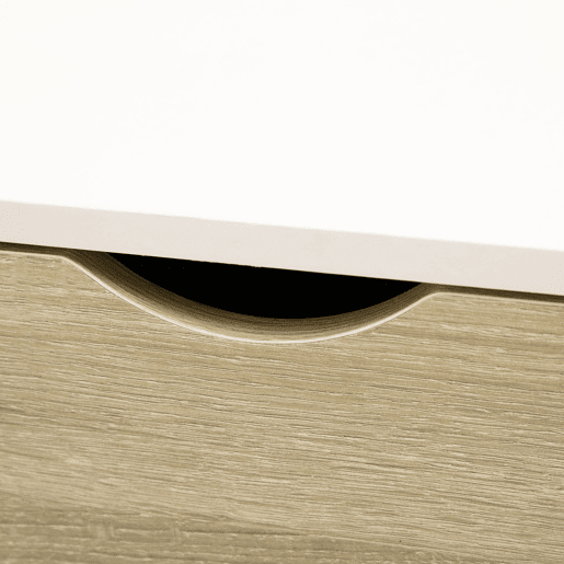 HOMCOM Mesa de Centro Retangular Mesa de Sala de Estar com 2 Gavetas e Compartimentos Abertos Estilo Nórdico para Escritório Dormitório Estúdio 106x58x39,5cm Branco e Madeira