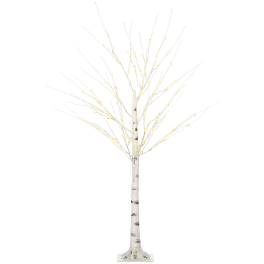 HOMCOM Árvore de Bétula Altura 150cm com 96 Luzes LED IP44 Branco Quente Ramos Flexíveis e Base de Candeeiro Árvore de Decoração de Natal para Interiores 22x22x150cm Branco HOMCOM Árvore de Bétula Altura 150cm com 96 Luzes LED IP44 Branco Quente Ramos Flexíveis e Base de Candeeiro Árvore de Decoração de Natal para Interiores 22x22x150cm Branco