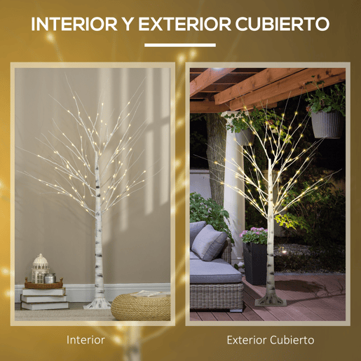 HOMCOM Árvore de Bétula Altura 150cm com 96 Luzes LED IP44 Branco Quente Ramos Flexíveis e Base de Candeeiro Árvore de Decoração de Natal para Interiores 22x22x150cm Branco HOMCOM Árvore de Bétula Altura 150cm com 96 Luzes LED IP44 Branco Quente Ramos Flexíveis e Base de Candeeiro Árvore de Decoração de Natal para Interiores 22x22x150cm Branco